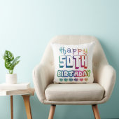 colorful gradient Happy 50th birthday クッション (椅子)