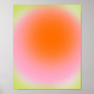 Colorful Gradient Lime Green Pink Orange ポスター