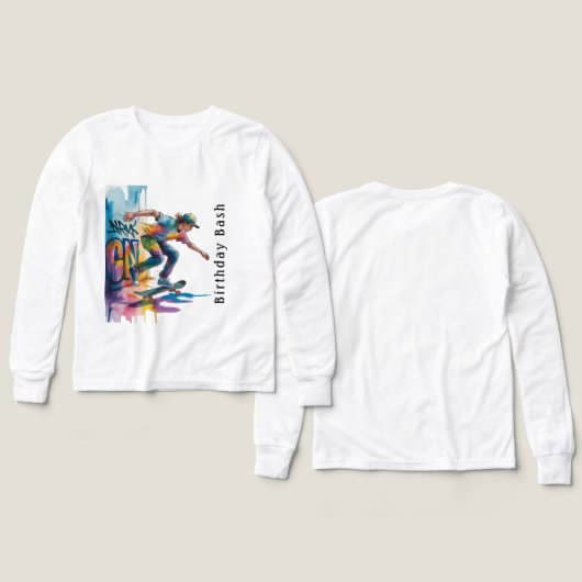 Colorful Graffiti Boy Birthday Bash (デザイン 正面＆背面)