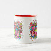 Colorful Graffiti Love U Mug ツートーンマグカップ (中央)