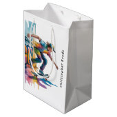 Colorful Graffiti Skateboarder Birthday Bash  ミディアムペーパーバッグ (裏面アングル)