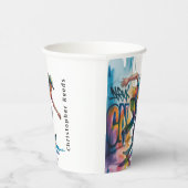 Colorful Graffiti Skateboarder Birthday Bash  紙コップ (右)