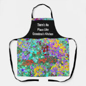 Colorful Grandma Apron – Abstract Floral エプロン (正面)