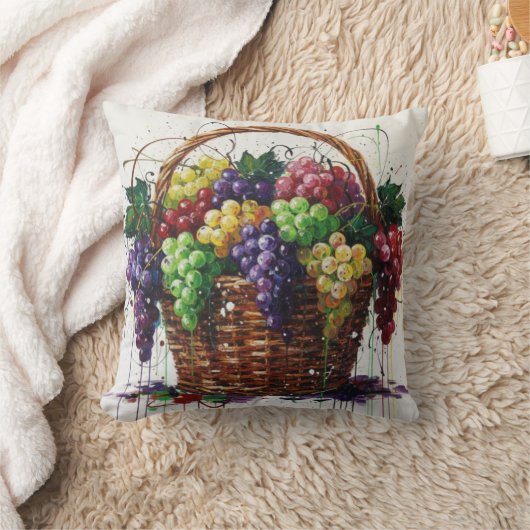 Colorful Grapes Basket クッション (ブランケット)