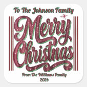 Colorful Greetings for the Festive Season スクエアシール (正面)