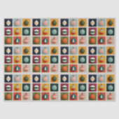 Colorful Grid of Christmas Trees 薄葉紙 (正面)