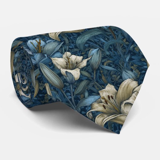 Colorful Groomsmen Lilies Flower ネクタイ (ロール)