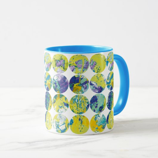 Colorful Grunge Texture Circle Pattern Art. マグカップ (正面右)