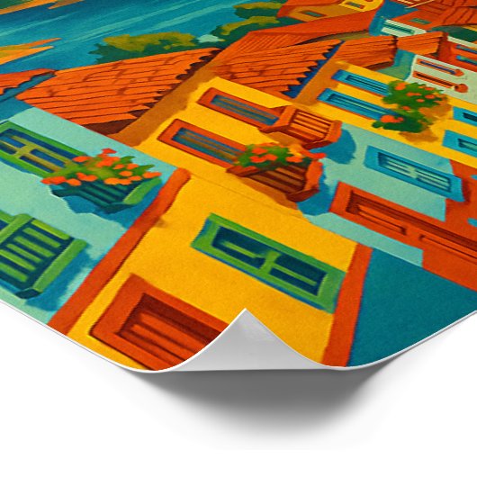 Colorful Guatape El Penol Rock Colombia  ポスター (角)