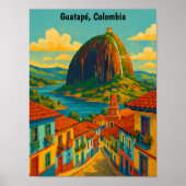 Colorful Guatape El Penol Rock Colombia  ポスター (正面)
