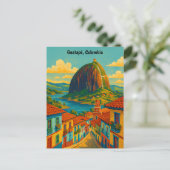 Colorful Guatape El Penol Rock Colombia  ポストカード (スタンド正面)