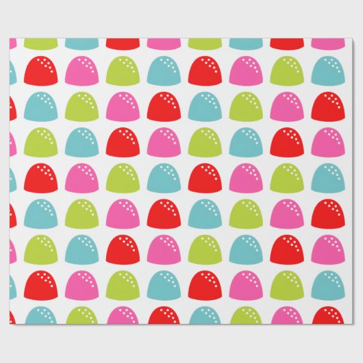 Colorful Gumdrop Pattern – Retro Candy Design ラッピングペーパー (フラット)