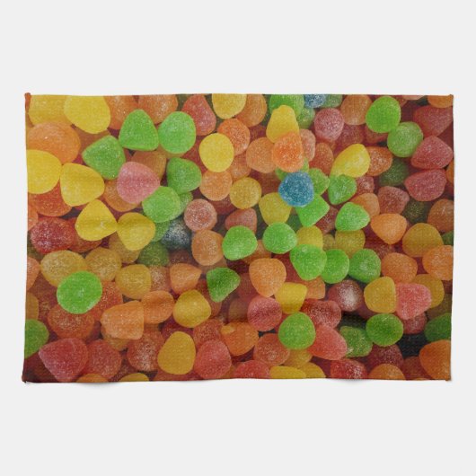 Colorful Gumdrops Candy キッチンタオル (横)