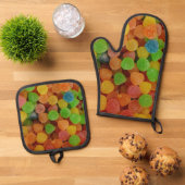 Colorful Gumdrops Candy 鍋つかみ&鍋敷きセット (トップダウン)