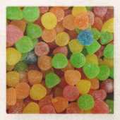 Colorful Gumdrops Candy Quirky ガラスコースター (正面)