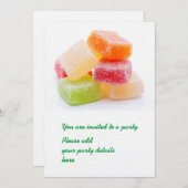 Colorful gummy square sweets 招待状 (正面/裏面)