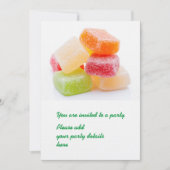 Colorful gummy square sweets 招待状 (正面)