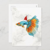 Colorful Guppy Fish Christmas シーズンポストカード (正面/裏面)