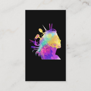 Colorful Hairstyle Women Hair Stylist Hairdresser 名刺