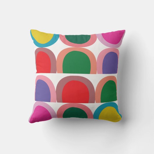 Colorful Half Circle Geometric クッション (裏面)