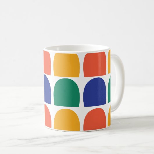 Colorful Half Circle Geometric コーヒーマグカップ (正面右)