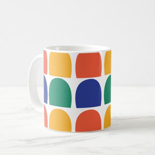 Colorful Half Circle Geometric コーヒーマグカップ (正面左)