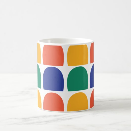 Colorful Half Circle Geometric コーヒーマグカップ (中央)