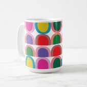 Colorful Half Circle Geometric コーヒーマグカップ (正面左)