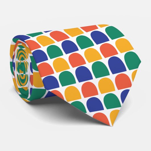 Colorful Half Circle Geometric ネクタイ (ロール)