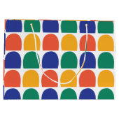 Colorful Half Circle Geometric ラージペーパーバッグ (裏面)