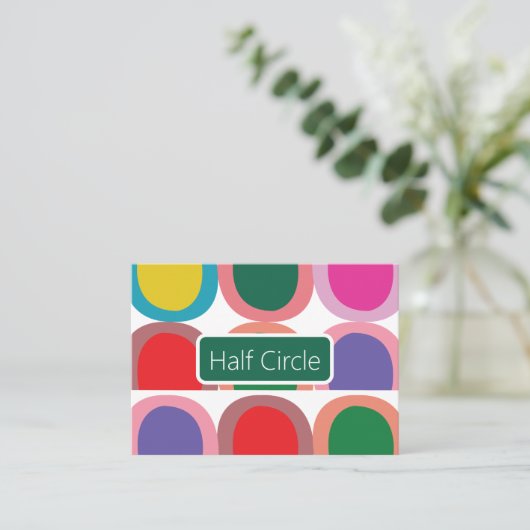 Colorful Half Circle Geometric 名刺 (スタンド正面)