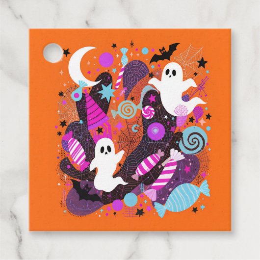 Colorful Halloween Ghosts and Candy フェイバータグ (正面)