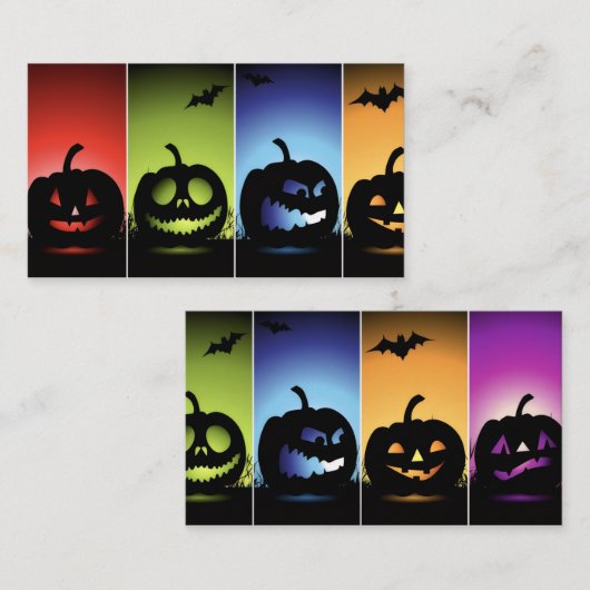 Colorful Halloween Pumpkins 名刺 (正面/裏面)
