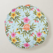 Colorful Hand Draw Flowers ラウンドクッション (裏面)