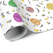 Colorful Hand Drawn Easter Eggs ラッピングペーパー (ロールコーナー)