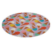 Colorful Hand-Drawn Ice Cream Cone Pattern  カッティングボード (角)