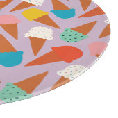 Colorful Hand-Drawn Ice Cream Cone Pattern  カッティングボード (角)