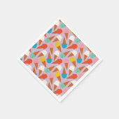 Colorful Hand-Drawn Ice Cream Cone Pattern  スタンダードカクテルナプキン (角)