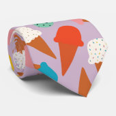 Colorful Hand-Drawn Ice Cream Cone Pattern  ネクタイ (ロール)