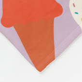 Colorful Hand-Drawn Ice Cream Cone Pattern  フリースブランケット (角)