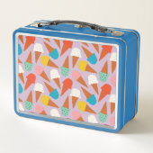 Colorful Hand-Drawn Ice Cream Cone Pattern  メタルランチボックス (裏面)