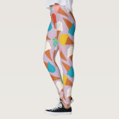 Colorful Hand-Drawn Ice Cream Cone Pattern  レギンス (左)