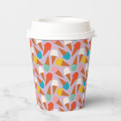 Colorful Hand-Drawn Ice Cream Cone Pattern  紙コップ (裏面)