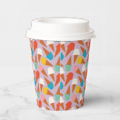 Colorful Hand-Drawn Ice Cream Cone Pattern  紙コップ (右)