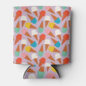 Colorful Hand-Drawn Ice Cream Cone Pattern  缶クーラー (正面)