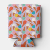 Colorful Hand-Drawn Ice Cream Cone Pattern  缶クーラー (裏面)