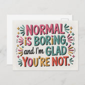 Colorful Hand Lettered Modern Typography Quote ポストカード (正面/裏面)