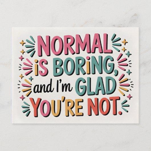 Colorful Hand Lettered Modern Typography Quote ポストカード (正面)