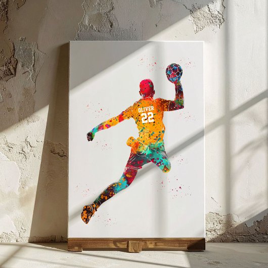 Colorful Handball Player キャンバスプリント