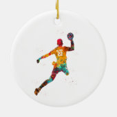 Colorful Handball Player セラミックオーナメント (裏面)